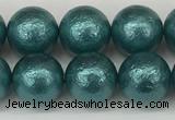CSB2333 15.5 inches 10mm round wrinkled shell pearl beads wholesale