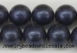 CSB2342 15.5 inches 8mm round wrinkled shell pearl beads wholesale