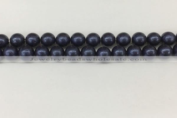 CSB2343 15.5 inches 10mm round wrinkled shell pearl beads wholesale