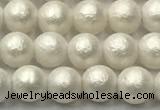 CSB2361 15.5 inches 6mm round matte wrinkled shell pearl beads