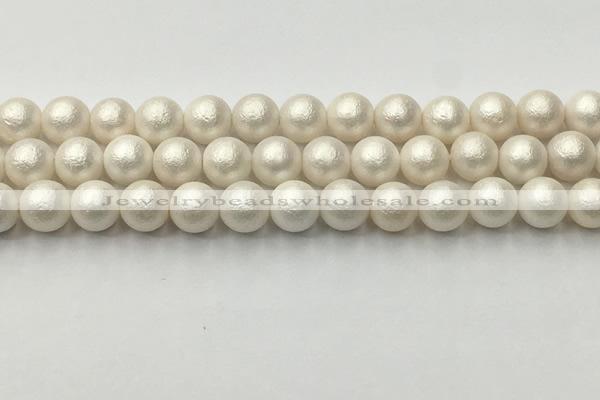 CSB2362 15.5 inches 8mm round matte wrinkled shell pearl beads