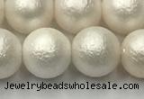 CSB2363 15.5 inches 10mm round matte wrinkled shell pearl beads