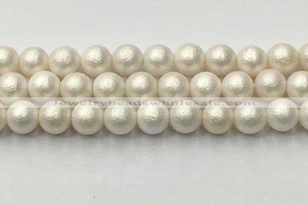CSB2365 15.5 inches 14mm round matte wrinkled shell pearl beads