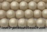 CSB2370 15.5 inches 4mm round matte wrinkled shell pearl beads