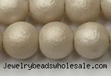 CSB2373 15.5 inches 10mm round matte wrinkled shell pearl beads