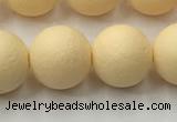 CSB2384 15.5 inches 12mm round matte wrinkled shell pearl beads