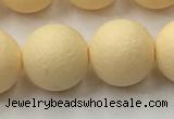 CSB2385 15.5 inches 14mm round matte wrinkled shell pearl beads