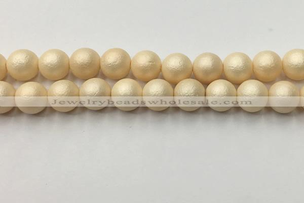 CSB2396 15.5 inches 16mm round matte wrinkled shell pearl beads
