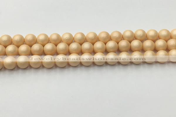 CSB2401 15.5 inches 6mm round matte wrinkled shell pearl beads