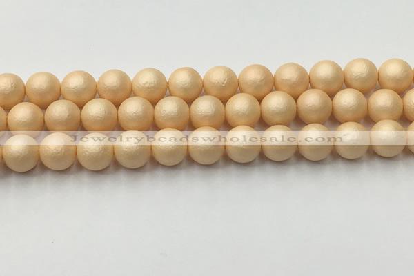 CSB2403 15.5 inches 10mm round matte wrinkled shell pearl beads
