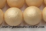 CSB2405 15.5 inches 14mm round matte wrinkled shell pearl beads