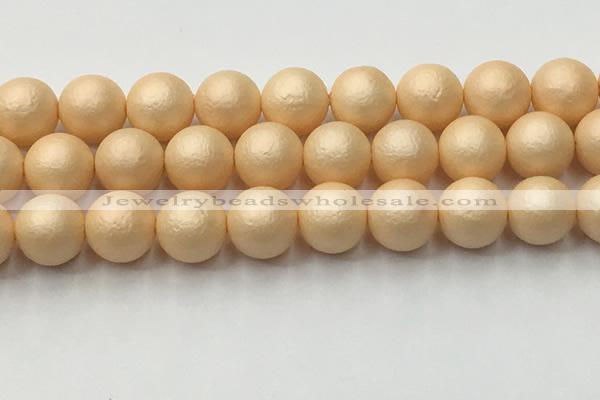 CSB2406 15.5 inches 16mm round matte wrinkled shell pearl beads