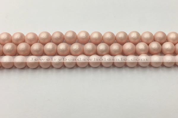 CSB2412 15.5 inches 8mm round matte wrinkled shell pearl beads