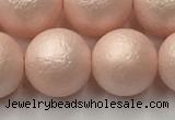 CSB2415 15.5 inches 14mm round matte wrinkled shell pearl beads