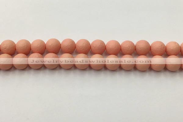 CSB2423 15.5 inches 10mm round matte wrinkled shell pearl beads