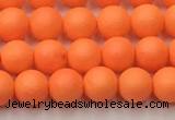 CSB2430 15.5 inches 4mm round matte wrinkled shell pearl beads