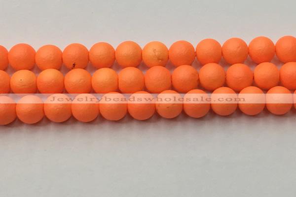 CSB2434 15.5 inches 12mm round matte wrinkled shell pearl beads