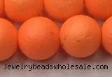 CSB2435 15.5 inches 14mm round matte wrinkled shell pearl beads