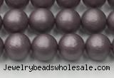 CSB2440 15.5 inches 4mm round matte wrinkled shell pearl beads