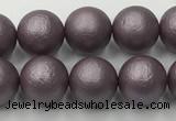 CSB2442 15.5 inches 8mm round matte wrinkled shell pearl beads