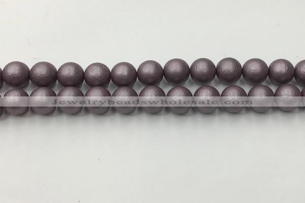 CSB2444 15.5 inches 12mm round matte wrinkled shell pearl beads