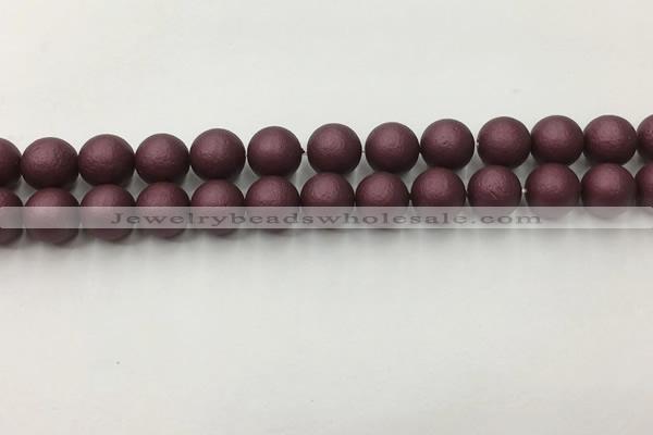 CSB2453 15.5 inches 10mm round matte wrinkled shell pearl beads