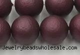 CSB2455 15.5 inches 14mm round matte wrinkled shell pearl beads