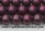 CSB2460 15.5 inches 4mm round matte wrinkled shell pearl beads