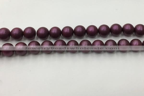 CSB2462 15.5 inches 8mm round matte wrinkled shell pearl beads