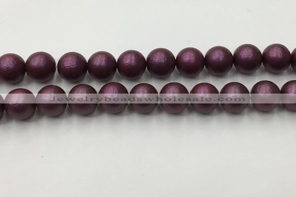 CSB2465 15.5 inches 14mm round matte wrinkled shell pearl beads