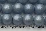 CSB2471 15.5 inches 6mm round matte wrinkled shell pearl beads
