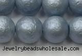 CSB2474 15.5 inches 12mm round matte wrinkled shell pearl beads
