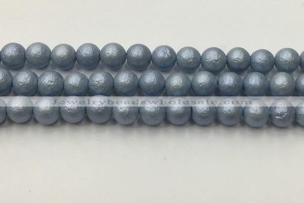 CSB2474 15.5 inches 12mm round matte wrinkled shell pearl beads