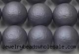 CSB2483 15.5 inches 10mm round matte wrinkled shell pearl beads