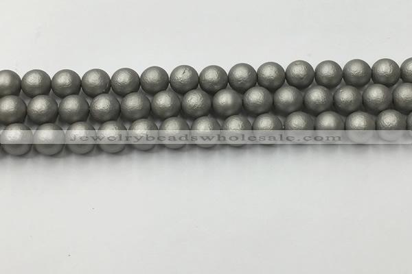 CSB2492 15.5 inches 8mm round matte wrinkled shell pearl beads