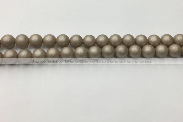CSB2502 15.5 inches 8mm round matte wrinkled shell pearl beads
