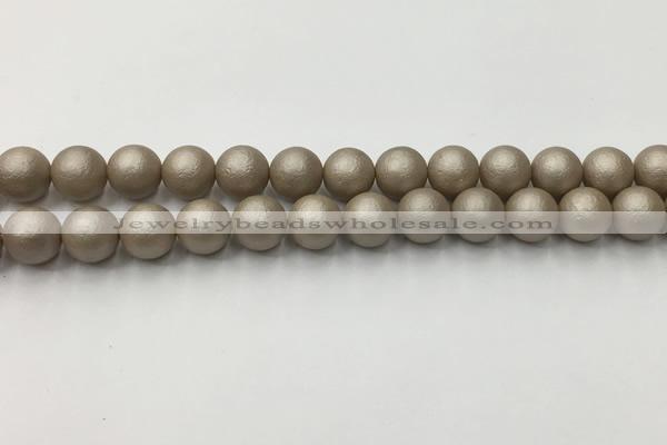 CSB2503 15.5 inches 10mm round matte wrinkled shell pearl beads