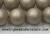 CSB2504 15.5 inches 12mm round matte wrinkled shell pearl beads