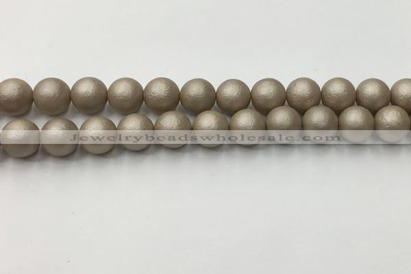 CSB2504 15.5 inches 12mm round matte wrinkled shell pearl beads
