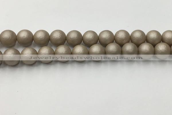 CSB2505 15.5 inches 14mm round matte wrinkled shell pearl beads