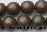 CSB2513 15.5 inches 10mm round matte wrinkled shell pearl beads