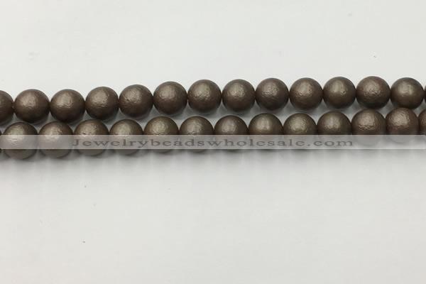 CSB2513 15.5 inches 10mm round matte wrinkled shell pearl beads