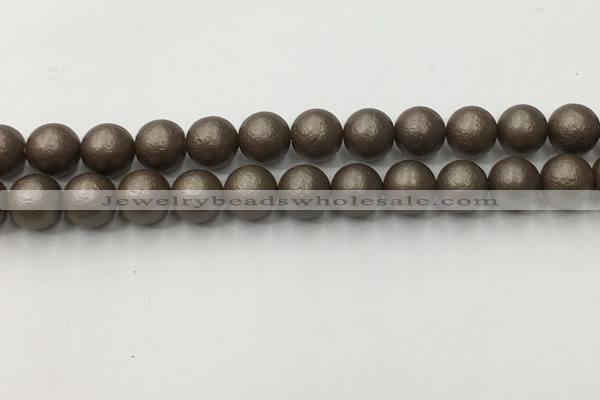 CSB2514 15.5 inches 12mm round matte wrinkled shell pearl beads
