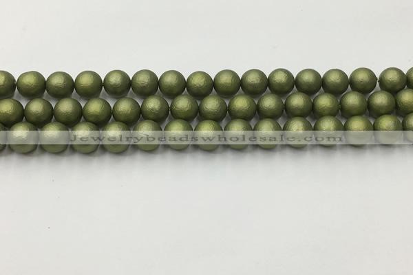 CSB2522 15.5 inches 8mm round matte wrinkled shell pearl beads