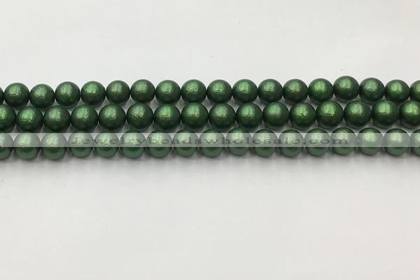 CSB2541 15.5 inches 6mm round matte wrinkled shell pearl beads