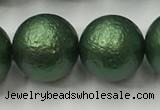 CSB2546 15.5 inches 16mm round matte wrinkled shell pearl beads