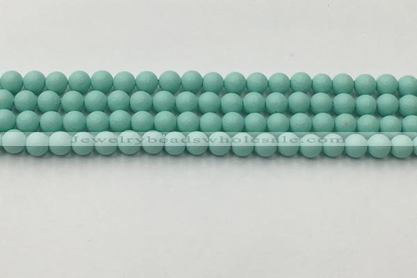 CSB2550 15.5 inches 4mm round matte wrinkled shell pearl beads