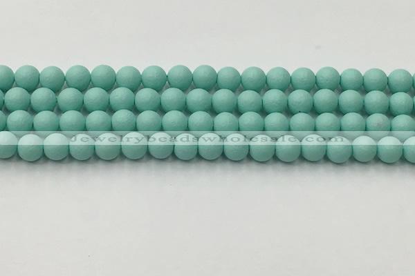 CSB2551 15.5 inches 6mm round matte wrinkled shell pearl beads