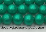 CSB2560 15.5 inches 4mm round matte wrinkled shell pearl beads