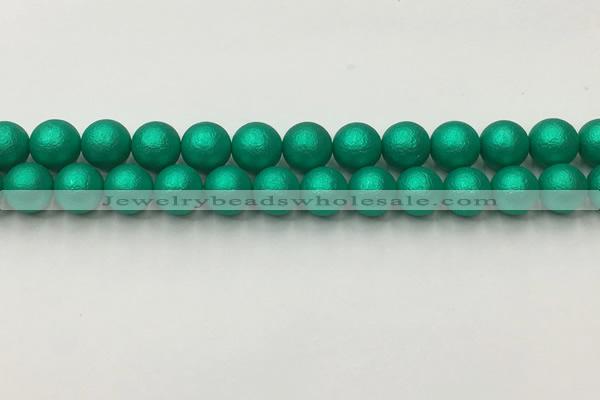 CSB2563 15.5 inches 10mm round matte wrinkled shell pearl beads